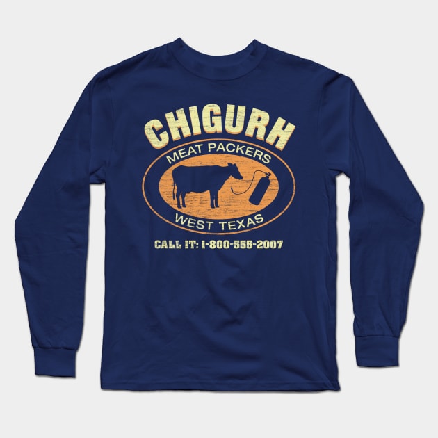 Chigurh Meat Packers Long Sleeve T-Shirt by robotrobotROBOT